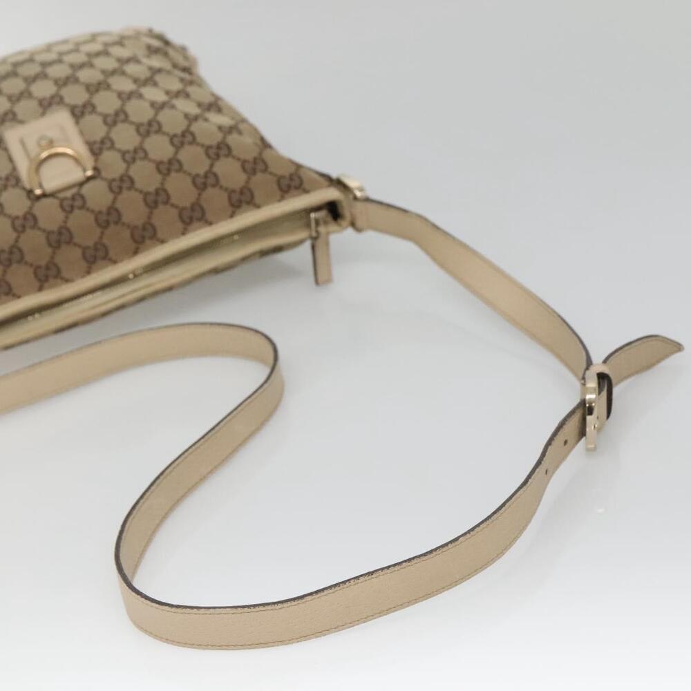 GUCCI GG Canvas Abbey Shoulder Bag Beige Gold - Picture 7 of 12